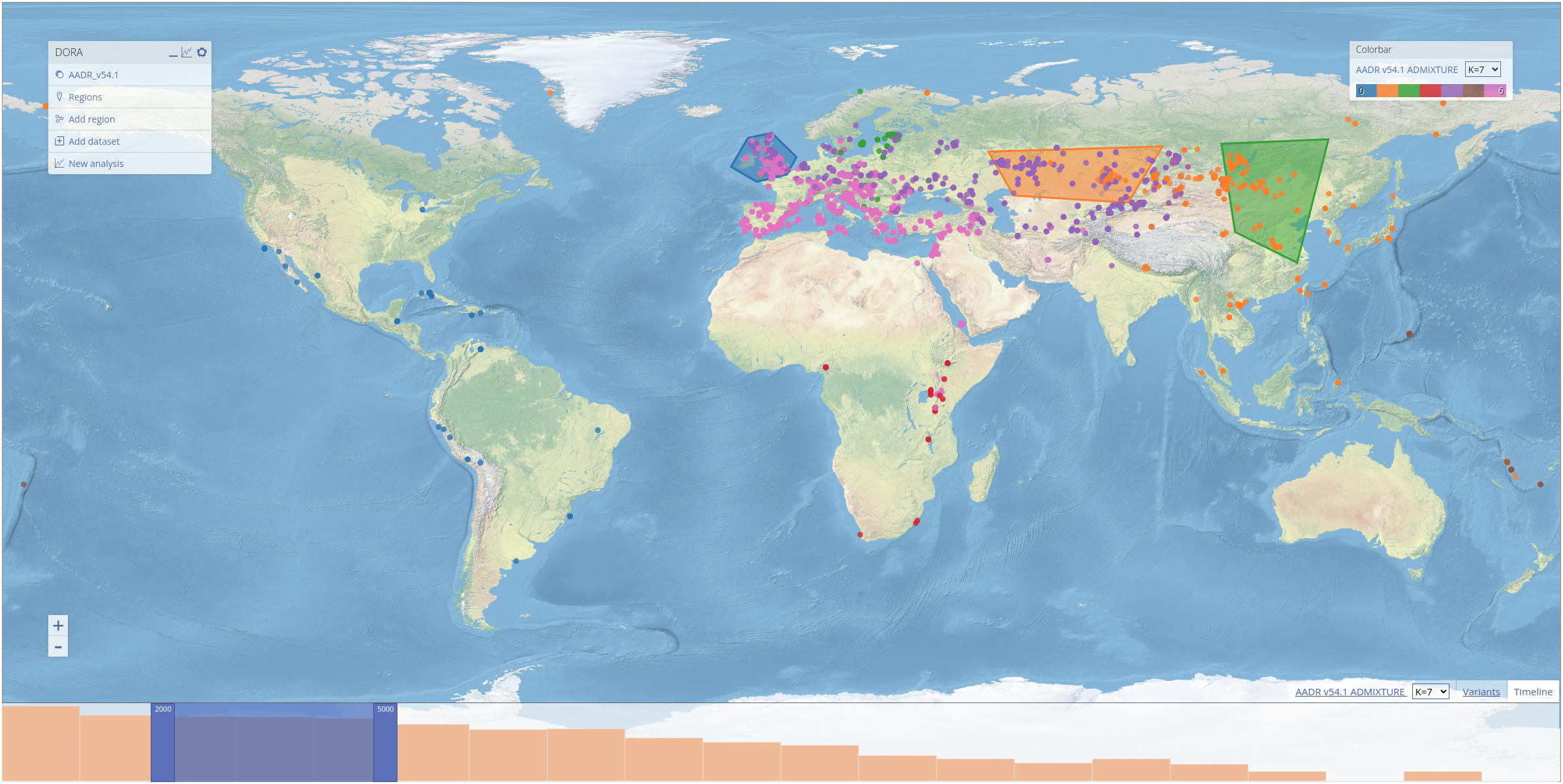 Selecting geographic regions for analyses